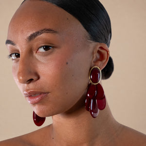 Boucles d'oreilles bordeaux