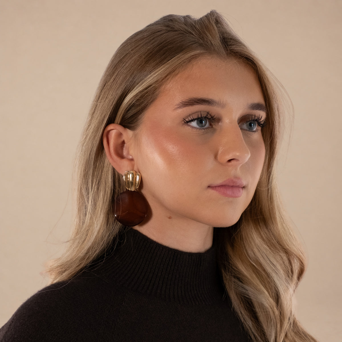Boucles d'oreilles marron
