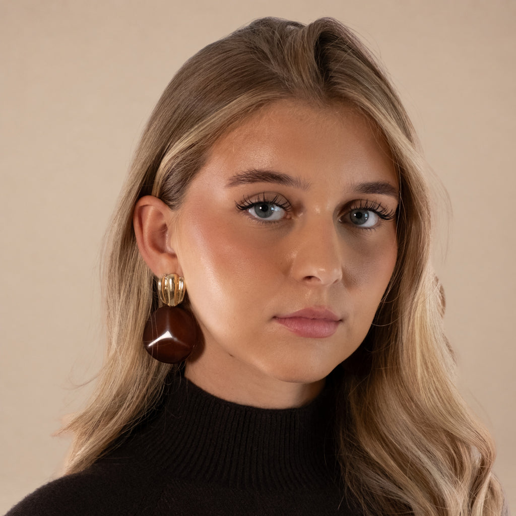 Boucles d'oreilles marron